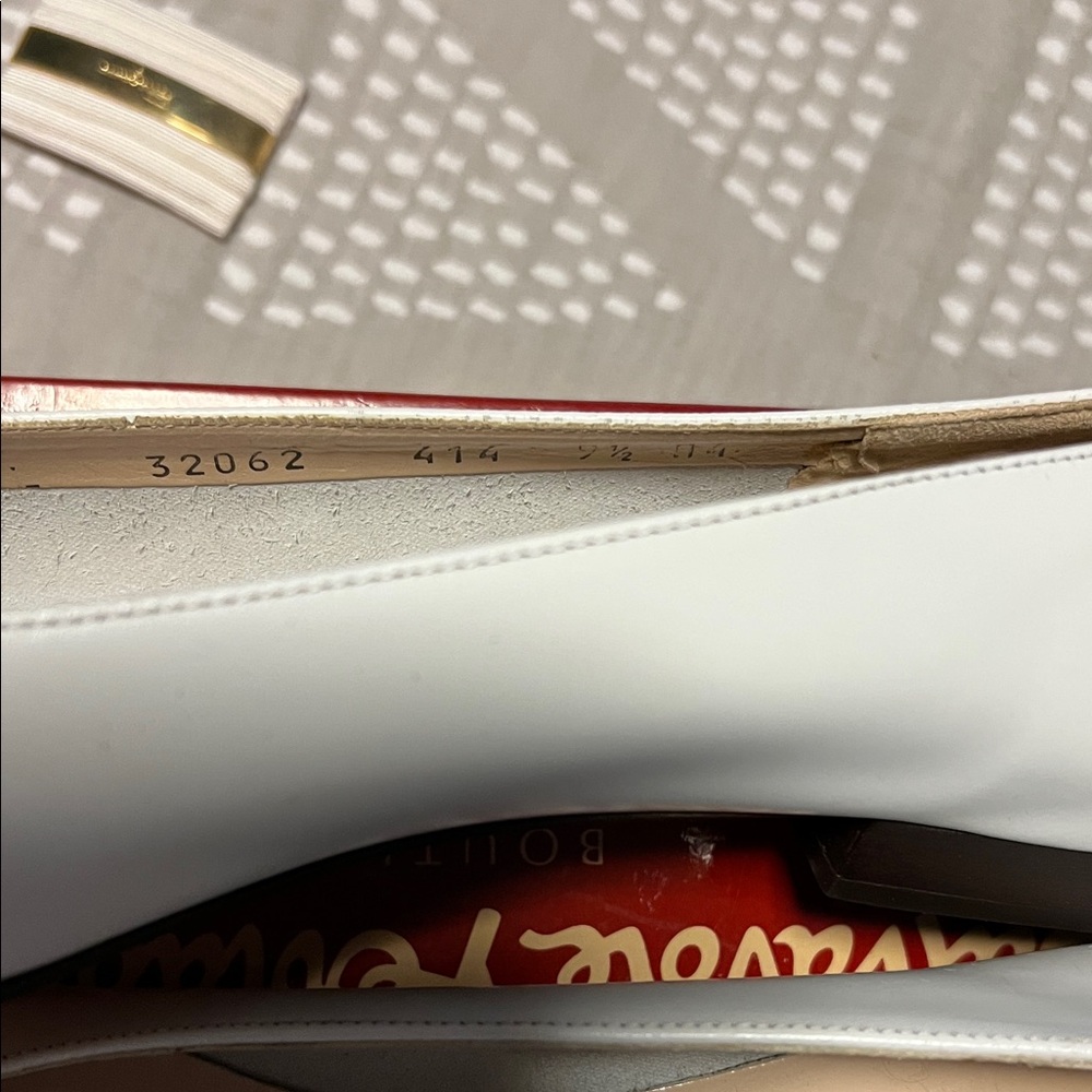 Salvatore Ferragamo White Leather Loafers - Picture 15 of 16